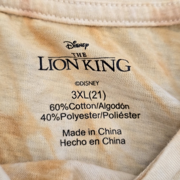 Disney Lion King Beige and Orange Tee size 3XL - Picture 3 of 3